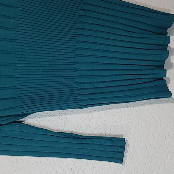 Joseph A Teal V Neck Button Up Thick Ribbed Sweater Sz. L - Picture 6 of 7